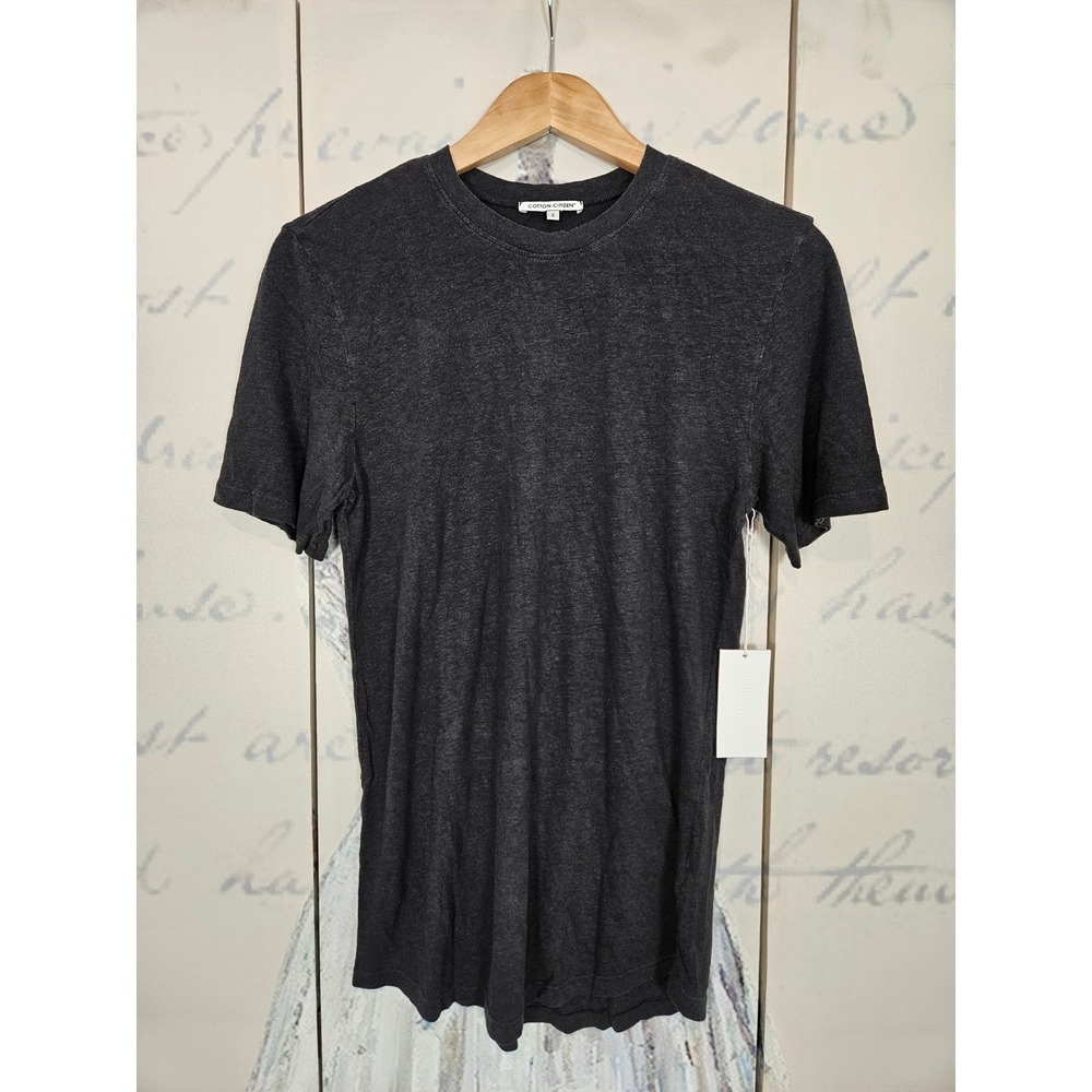 Cotton Citizen Mens Hemp Organic Cotton Crewneck T-Shirt Charcoal Gray Small